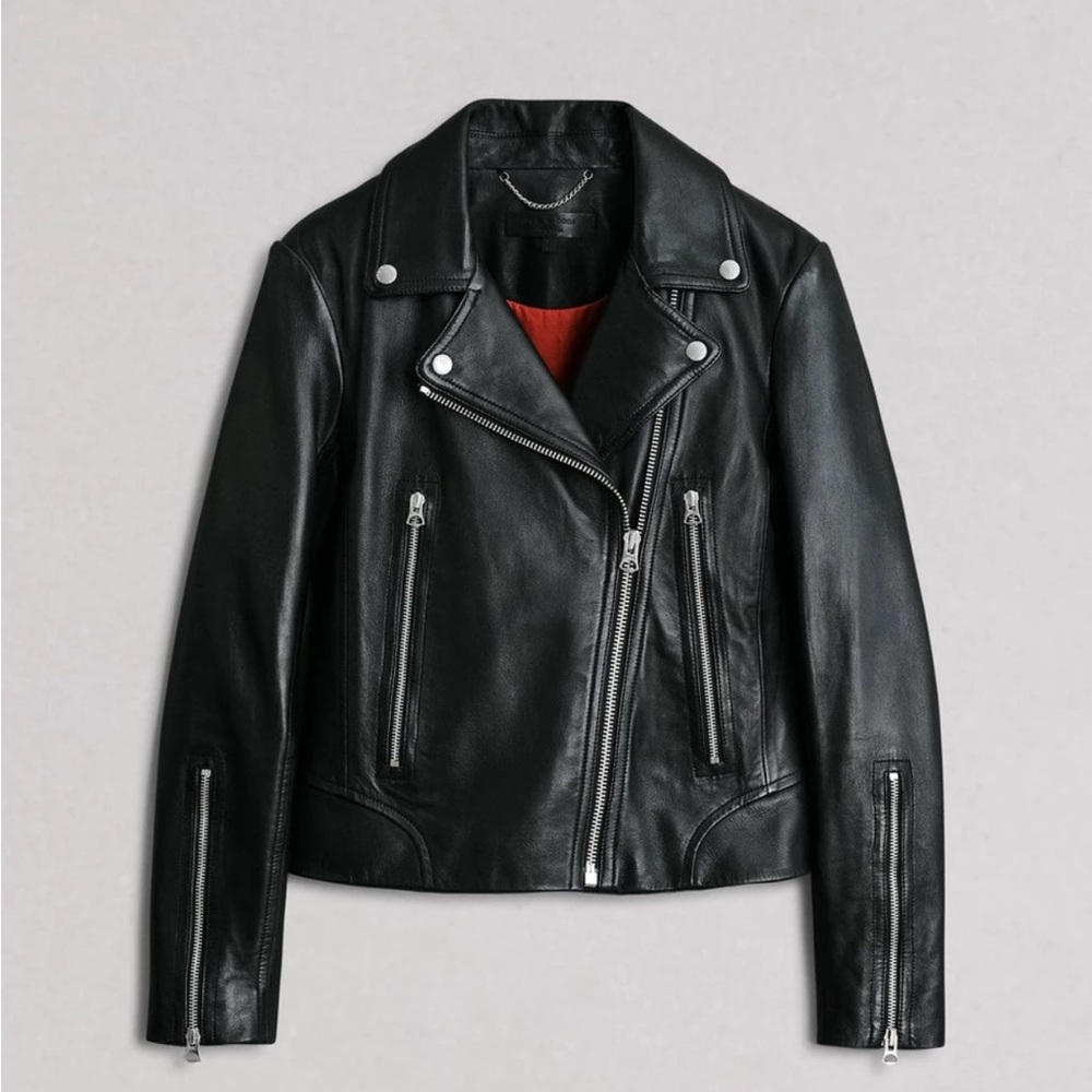rag & bone Black Leather Mack Biker Jacket